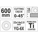 Řezačka na obklady 600 mm, YT-3707