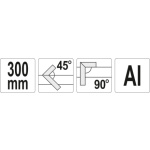 Truhlářský úhelník hliníkový 300mm, YT-7081