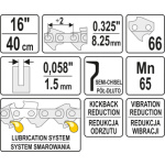 Řetěz pro motorovou pilu 16" 0,325", YT-84942