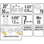 Řetěz na motorovou pilu 20" 0,325, YT-84944