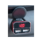 nabíječka USB do auta, 12/24V, 2xUSB, měřič, 3,4A, 17W 42084