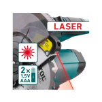 pila pokosová 185mm aku s laserem SHARE20V, BRUSHLESS, 20V Li-ion, bez baterie a nabíječky 8791827