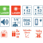 přijímač-detektor laser. paprsku, červeného i zeleného 8823390