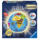 RAVENSBURGER 3D Svítící puzzleball Globus 72 dílků 117699