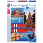RAVENSBURGER Puzzle Trondheim koláž, Norsko 1000 dílků 122374
