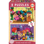 EDUCA Dřevěné puzzle Maškarní bál 2x16 dílků 122556