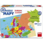 DINO Puzzle Mapy: Evropa 69 dílků 123982