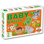 DOHÁNY Baby puzzle Zvířecí hlavičky - safari 6v1 (2-4 dílky) 125680