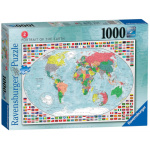 RAVENSBURGER Puzzle Barevná mapa světa 1000 dílků 128937