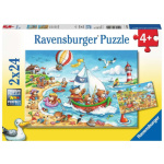 RAVENSBURGER Puzzle Prázdniny u moře 2x24 dílků 133744