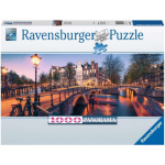 RAVENSBURGER Panoramatické puzzle Večer v Amsterdamu 1000 dílků 138778