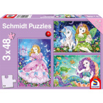 SCHMIDT Puzzle Princezna, víla a mořská panna 3x48 dílků 138895