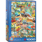 EUROGRAPHICS Puzzle Retro cestovatelská koláž 1000 dílků 140764