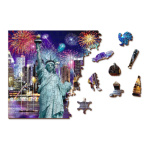 WOODEN CITY Dřevěné puzzle Noční New York 2v1, 1010 dílků EKO 142048