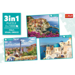 TREFL Puzzle Itálie, Španělsko, Řecko 3x1000 dílků 142287