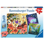 RAVENSBURGER Puzzle Víly, drak a jednorožec 3x49 dílků 143555