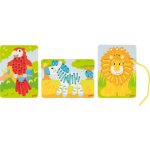 GOKI Provlékací obrázky - papoušek, lev a zebra 144077