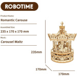ROBOTIME Rokr 3D dřevěné puzzle Romantický kolotoč (hrací skříňka) 336 dílků 145778
