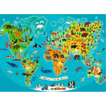 RAVENSBURGER Puzzle Mapa světa divokých zvířat XXL 150 dílků 146024