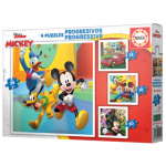 EDUCA Puzzle Mickey a přátelé 4v1 (12,16,20,25 dílků) 147110