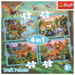 TREFL Puzzle Jedineční dinosauři 4v1 (12,15,20,24 dílků) 147597