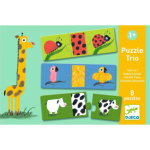 DJECO Puzzle Trio Nahatá zvířátka 8x3 dílků 148132