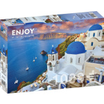 ENJOY Puzzle Santorini - Výhled na lodě, Řecko 1000 dílků 148528