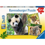 RAVENSBURGER Puzzle Panda, tygr a lev 3x49 dílků 151914