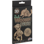 GRAFIX Dřevěné 3D puzzle 2v1 Opice a delfín 152658