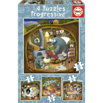 EDUCA Puzzle Lesní příběhy 4v1 (12,16,20,25 dílků) 155031