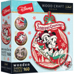 TREFL Wood Craft Origin puzzle Vánoční dobrodružství Mickeyho a Minnie 160 dílků 156006