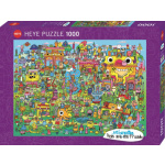 HEYE Puzzle Pens are my Friends: Doodle Village 1000 dílků 157345