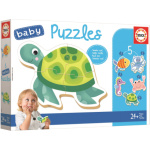 EDUCA Baby puzzle Vodní zvířata 5v1 (3-5 dílků) 160048