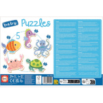 EDUCA Baby puzzle Vodní zvířata 5v1 (3-5 dílků) 160048