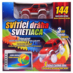 MAC TOYS Svítící dráha 144 dílků s autíčkem s LED světly 25180