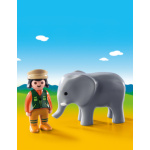 PLAYMOBIL® 1.2.3 9381 Ošetřovatel zvířat se slonem 25746