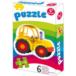 KUKURYKU Baby puzzle Dopravní prostředky 6v1 (2-4 dílky) 9737