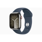 Apple Watch S9 Cell/41mm/Silver/Sport Band/Storm Blue/-M/L, MRJ33QC/A