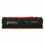 Kingston FURY Beast/DDR4/8GB/3600MHz/CL17/1x8GB/RGB/Black, KF436C17BBA/8