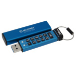 Kingston IronKey Keypad 200/32GB/USB 3.2/USB-A/Modrá, IKKP200/32GB