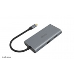 AKASA - externí USB hub - USB typ-C na 9-in-1, AK-CBCA21-18BK