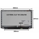 SIL LCD PANEL 15,6" HD 1366x768 30PIN MATNÝ / ÚCHYTY NAHOŘE A DOLE, 77046770