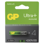 GP BATERIE GP Alkalická baterie ULTRA PLUS AAA (LR03)- 4ks, 1013124000