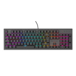 GENESIS mechanická herní klávesnice THOR 303/RGB/Outemu Peach Silent/Drátová USB/US layout/Černá, NKG-2167