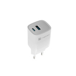 Universální USB nabíječka Natec RIBERA GaN 30W, 1X USB-A, 1X USB-C, Bílá, NUC-2140