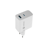 Univerzální USB nabíječka Natec RIBERA GaN 45W, 1X USB-A, 1X USB-C, bílá, NUC-2142