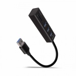 AXAGON HMA-CR3A, USB 3.2 Gen 1 hub, porty 3x USB-A + čtečka karet SD/microSD, kovový, kabel USB-A 20, HMA-CR3A