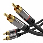 PremiumCord HQ stíněný kabel 2x CINCH-2x CINCH M/M 3m, kjqccmm3