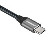 PremiumCord Kabel USB-C M/M, 100W 20V/5A 480Mbps bavlněný oplet, 2m, ku31cw2