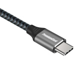 PremiumCord USB-C 3.2 gen 2, zahnutý, oplet, 0,5m, ku31cu05